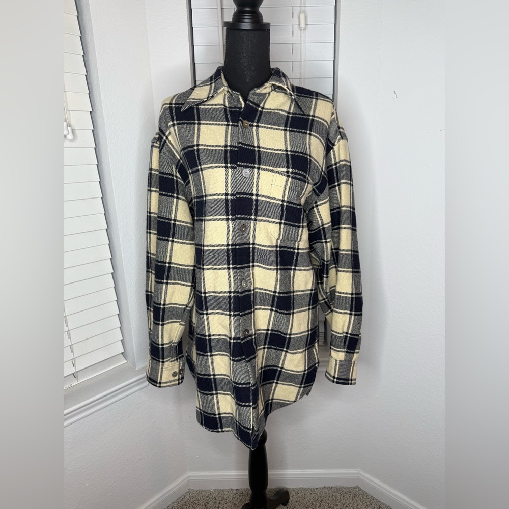 Equipment Black and Cream Plaid Shirt